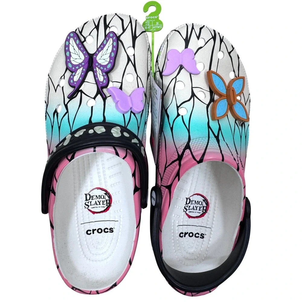 Crocs‎ Demon Slayer Shinobu Clogs men 12 Pink Teal Glow 211412-90H